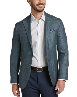 Joseph Abboud Slim Fit Sport Coat, Blue And Green Textured