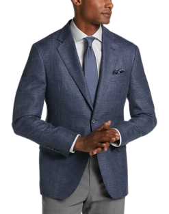 Joseph Abboud Modern Fit Textured Sport Coat, Blue