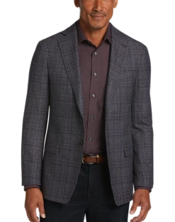 Joseph Abboud Slim Fit Sport Coat, Blue And Plum Plaid