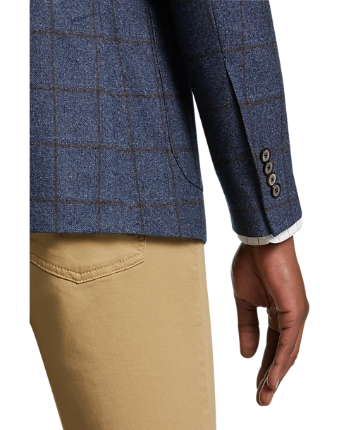 Joseph Abboud Modern Fit Sport Coat, Blue Windowpane Plaid 2 Joseph Abboud Modern Fit Sport Coat, Blue Windowpane Plaid - Image 2