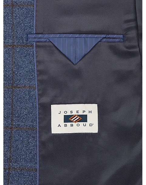 Joseph Abboud Modern Fit Sport Coat, Blue Windowpane Plaid 3 Joseph Abboud Modern Fit Sport Coat, Blue Windowpane Plaid - Image 3