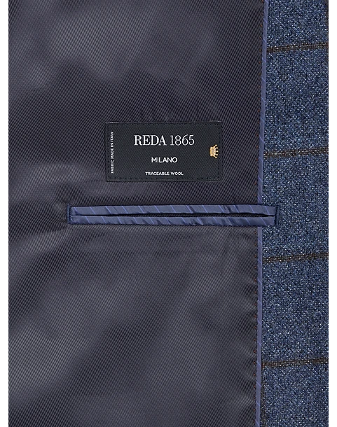 Joseph Abboud Modern Fit Sport Coat, Blue Windowpane Plaid 4 Joseph Abboud Modern Fit Sport Coat, Blue Windowpane Plaid - Image 4