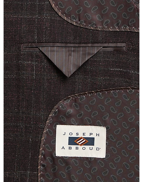 Joseph Abboud Slim Fit Sport Coat, Burgundy Plaid 3 Joseph Abboud Slim Fit Sport Coat, Burgundy Plaid - Image 3