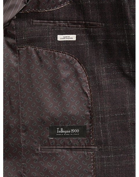 Joseph Abboud Slim Fit Sport Coat, Burgundy Plaid 4 Joseph Abboud Slim Fit Sport Coat, Burgundy Plaid - Image 4