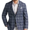 Joseph Abboud Modern Fit Notch Lapel Sport Coat, Blue Plaid