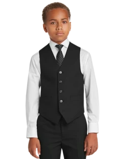 Joseph Abboud Boys Suit Separates Vest, Black & Burgundy