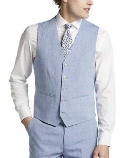 JOE Joseph Abboud Linen Slim Fit Suit Separates Vest, Light Gray