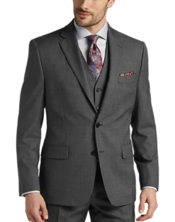 Joseph Abboud Classic Fit Suit Separates Coat, Gray Sharkskin -Joseph Abboud Sales Store MW40 3XAT 90 JOSEPH ABBOUD GRAY SHARKSKIN ALT2