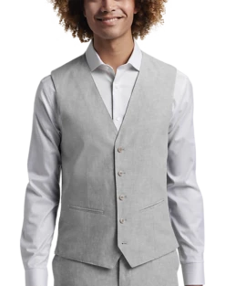 JOE Joseph Abboud Slim Fit Linen Blend Suit Separates Vest, Light Gray