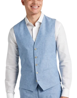 JOE Joseph Abboud Slim Fit Linen Blend Suit Separates Vest, Dusty Blue
