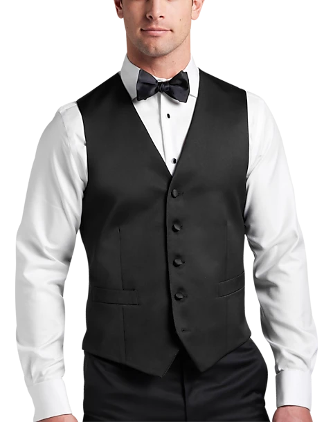 Joseph Abboud Black Label Modern Fit Suit Separates Tuxedo Vest, Black 1 Joseph Abboud Black Label Modern Fit Suit Separates Tuxedo Vest, Black