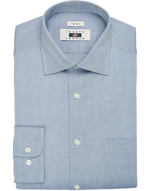 Joseph Abboud Modern Fit Spread Collar Dress Shirt, Chambray Light Wash 1 Joseph Abboud Modern Fit Spread Collar Dress Shirt, Chambray Light Wash