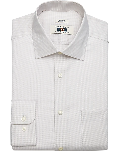Joseph Abboud Modern Fit Dress Shirt, Khaki Tonal Check 1 Joseph Abboud Modern Fit Dress Shirt, Khaki Tonal Check