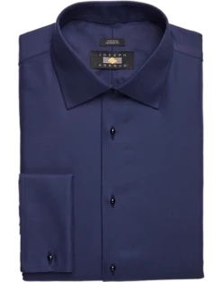 Joseph Abboud Modern Fit French Cuff Tuxedo Formal Shirt, Navy