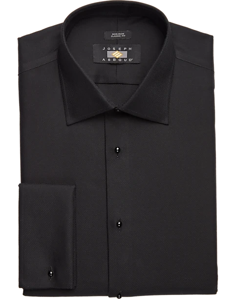 Joseph Abboud Classic Fit French Cuff Tuxedo Formal Shirt, Black 1 Joseph Abboud Classic Fit French Cuff Tuxedo Formal Shirt, Black