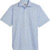 Joseph Abboud Modern Fit Spread Collar Sport Shirt, Light Blue Mini Floral