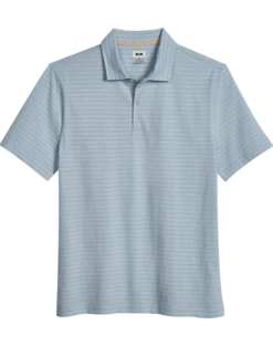 Joseph Abboud Modern Fit Slub Polo, Light Blue Stripe