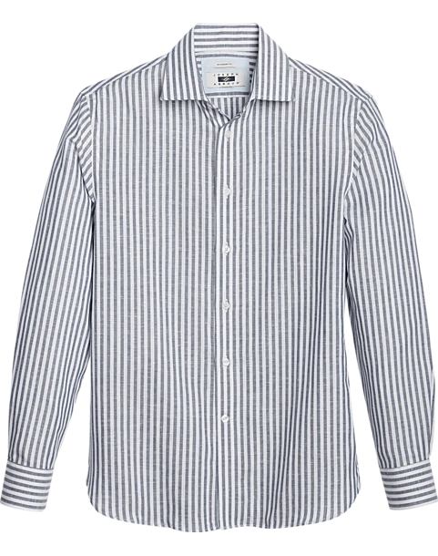 Joseph Abboud Modern Fit Sport Shirt, Navy Stripe 1 Joseph Abboud Modern Fit Sport Shirt, Navy Stripe