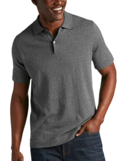 Joseph Abboud Modern Fit Sweater Polo, Heathered Gray