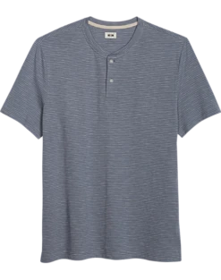 Joseph Abboud Modern Fit Short Sleeve Henley, Slate Stripe