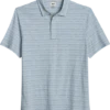 Joseph Abboud Modern Fit Short Sleeve Polo Shirt, Light Blue Stripe