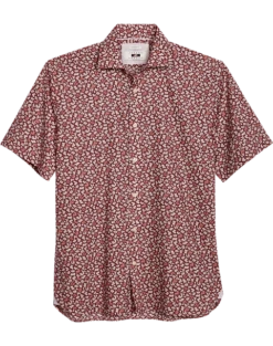 Joseph Abboud Modern Fit Sport Shirt, Burgundy Foliage