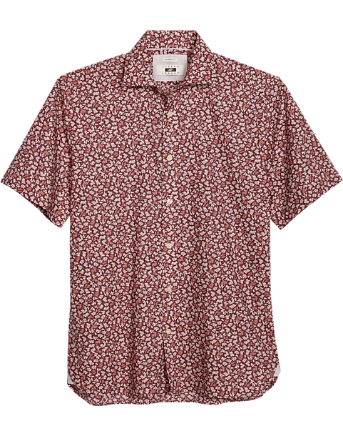 Joseph Abboud Modern Fit Sport Shirt, Burgundy Foliage 1 Joseph Abboud Modern Fit Sport Shirt, Burgundy Foliage