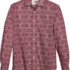 Joseph Abboud Modern Fit Sport Shirt, Burgundy Brocade