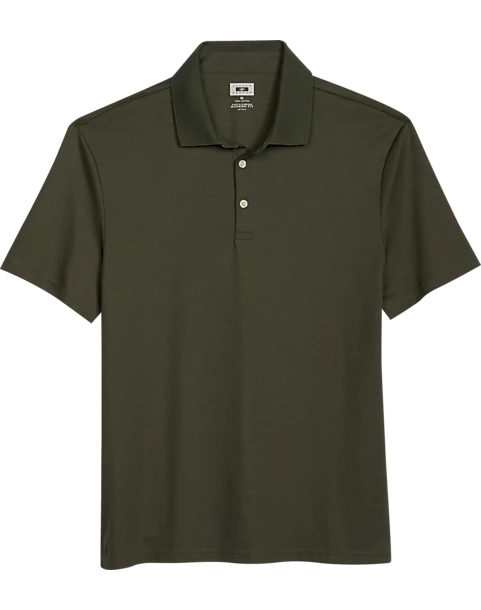 Joseph Abboud Modern Fit Luxe Cotton Polo, Olive Green 1 Joseph Abboud Modern Fit Luxe Cotton Polo, Olive Green