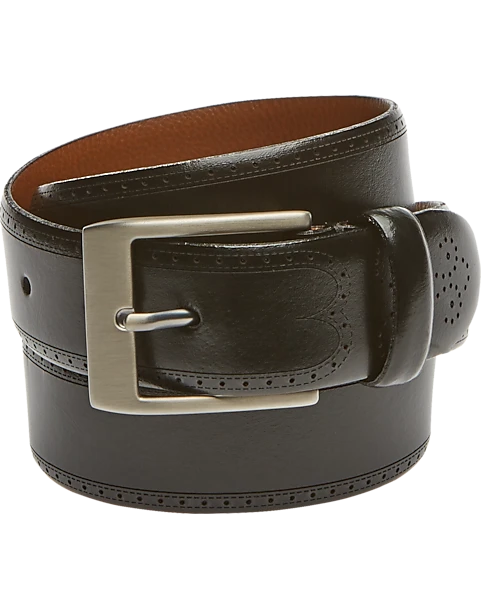 Joseph Abboud Laser Detail Leather Belt, Brown 1 Joseph Abboud Laser Detail Leather Belt, Brown