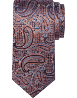 Joseph Abboud Narrow Tie, Orange Paisley