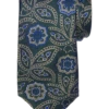 Joseph Abboud Narrow Silk Tie, Olive Paisley Medallion