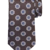 Joseph Abboud Narrow Silk Tie, Brown Medallion