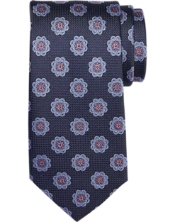 Joseph Abboud Narrow Silk Tie, Charcoal Medallion