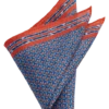 Joseph Abboud Linen Pocket Square, Rust & Blue