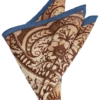 Joseph Abboud Linen Pocket Square, Taupe Floral Scroll