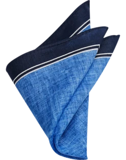 Joseph Abboud Linen Pocket Square, Navy & Blue