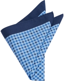 Joseph Abboud Pocket Square, Navy & Blue Check