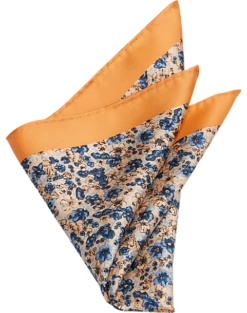 Joseph Abboud Pocket Square, Orange & Blue Floral