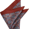 Joseph Abboud Silk Pocket Square, Rust Medallion