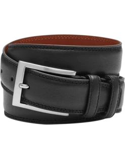 Joseph Abboud Double Loop Leather Belt, Black
