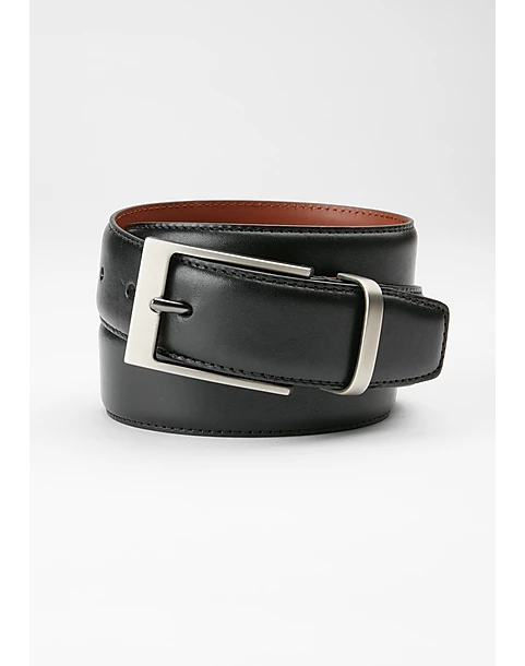 Joseph Abboud Feather Edge Stitched Leather Belt, Black 1 Joseph Abboud Feather Edge Stitched Leather Belt, Black