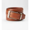 Joseph Abboud Feather Edge Stitched Leather Belt, Cognac