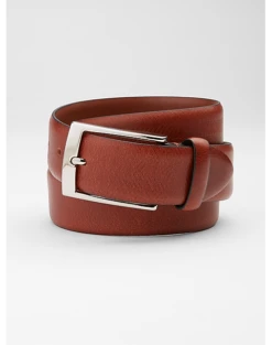 Joseph Abboud Feather Edge Belt, Cognac Herringbone