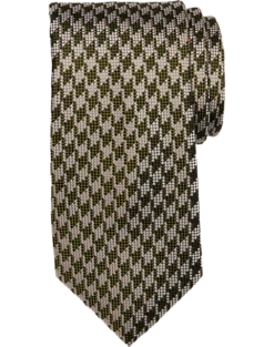 Joseph Abboud Narrow Tie, Olive Shepherd's Check