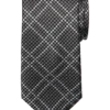 Joseph Abboud Narrow Tie, Black Tonal Plaid