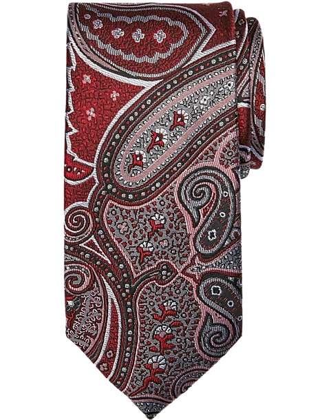 Joseph Abboud Narrow Tie, Red Persian 1 Joseph Abboud Narrow Tie, Red Persian