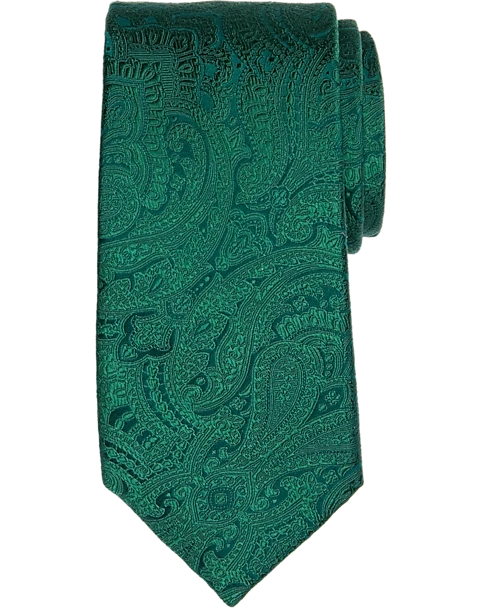 Joseph Abboud Narrow Tie, Green Tonal Paisley 1 Joseph Abboud Narrow Tie, Green Tonal Paisley