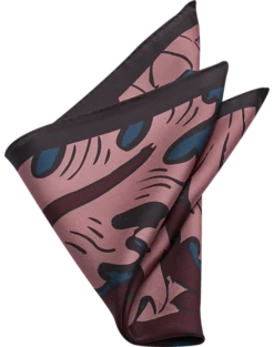 Joseph Abboud Pocket Square, Burgundy Western Floral