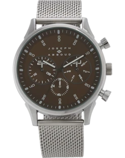 Joseph Abboud Watch, Silver & Brown